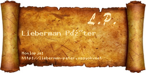 Lieberman Péter névjegykártya
